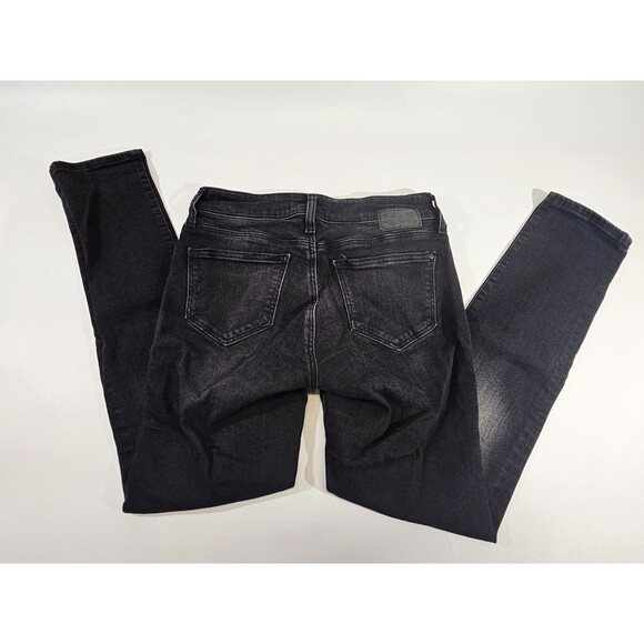 ALK Women's 26 Mavi Jean Co Mid Rise Slim Black Dark Denim Blue Jeans Pants EUC - Picture 3 of 7